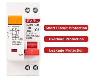 Дифавтомат EARU 1P+N 230V (ПЗВ + автомат в одному)